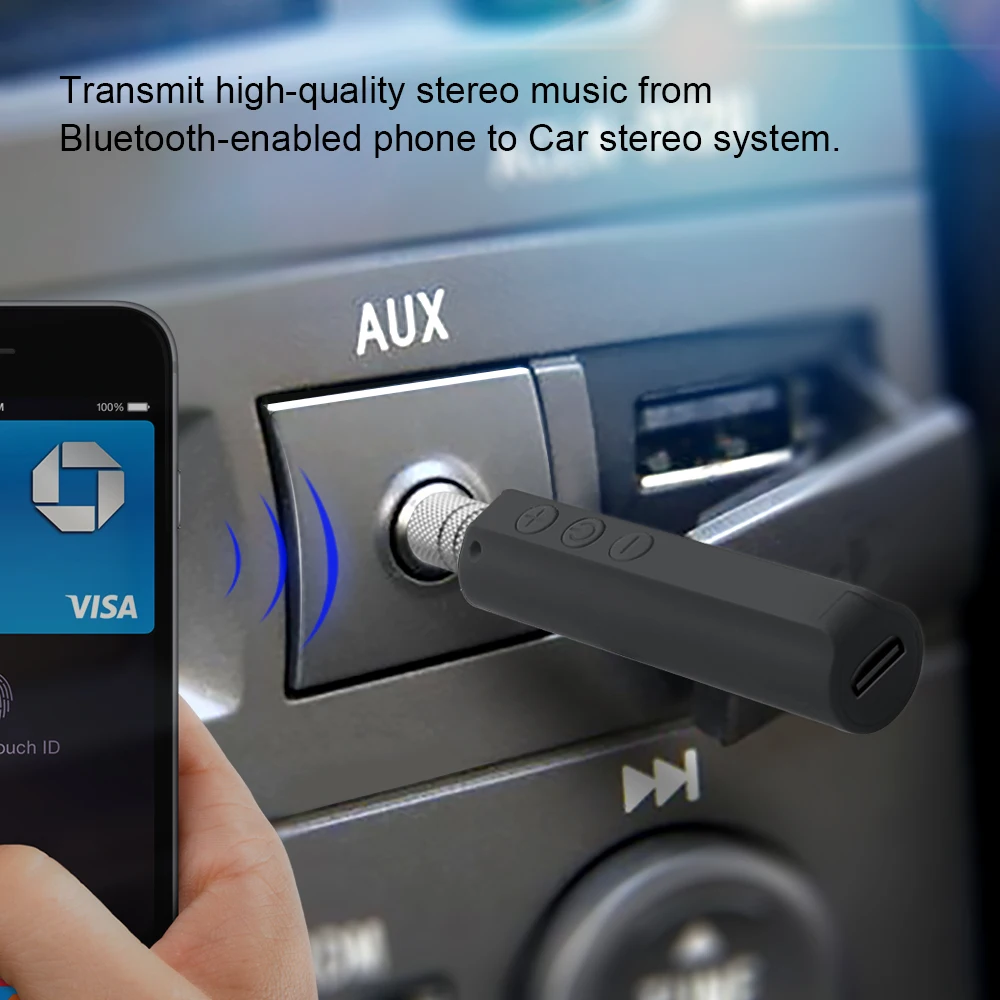 Беспроводной Bluetooth Aux приемник адаптер 3 5 Jack 4 2 Hands Free автомобильный Handsfree комплект