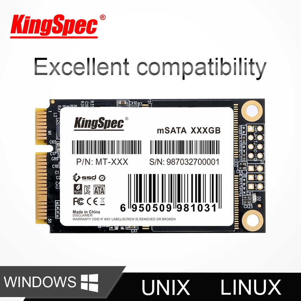 KingSpec mSATA SSD твердотельный диск Жесткий SATA III жесткий 120 ГБ 128 240 256 500 512 1 ТБ для