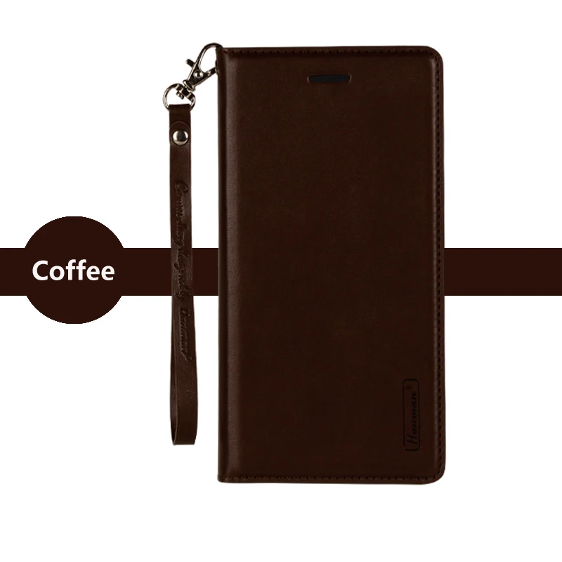 Coffee Кожаный чехол-книжка Hanman для samsung Galaxy S7 edge, S8, S9, S10, S10e Plus, чехол-кошелек с отделением для карт - Цвет: Coffee