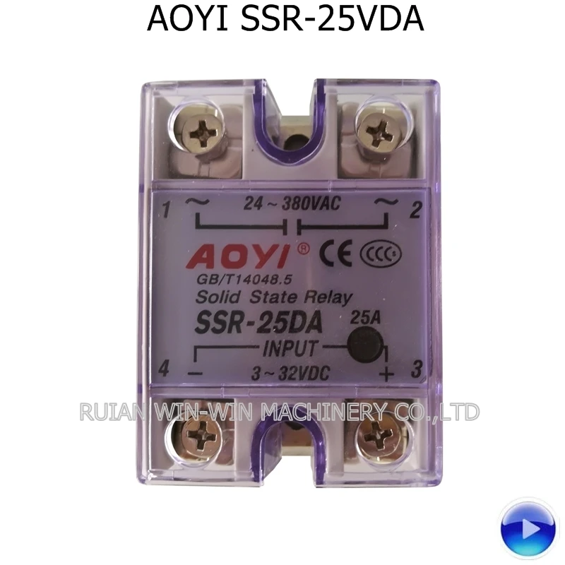 5 шт. Промышленные твердотельные реле регулятор напряжения AOYI SSR 25DA для машины