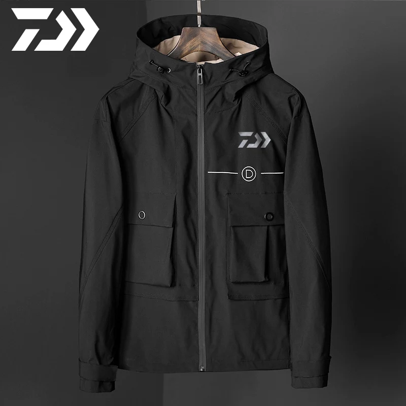 Ветровка DAIWA для рыбалки Спортивная кофта большого размера с капюшоном ветровка