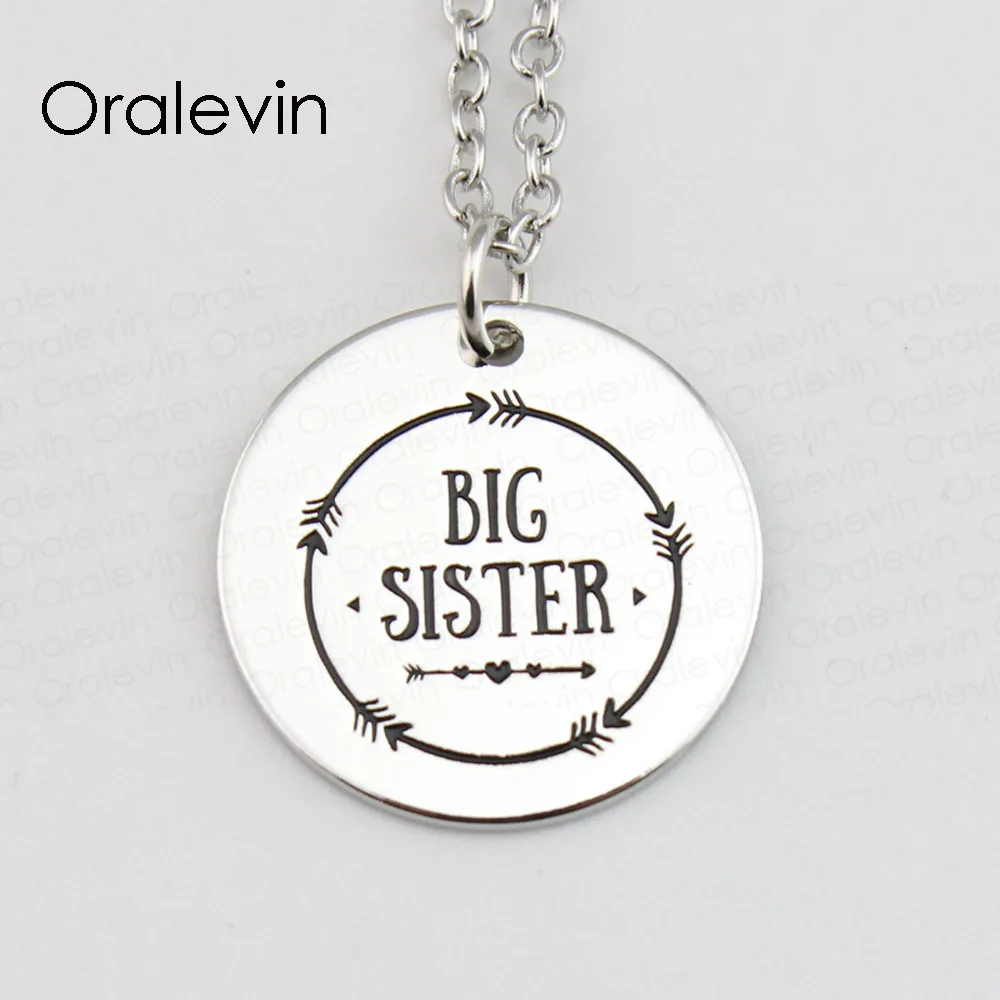 

BIG SISTER Pendant Charms Necklace Gift Jewelry 10Pcs/Lot #LN516