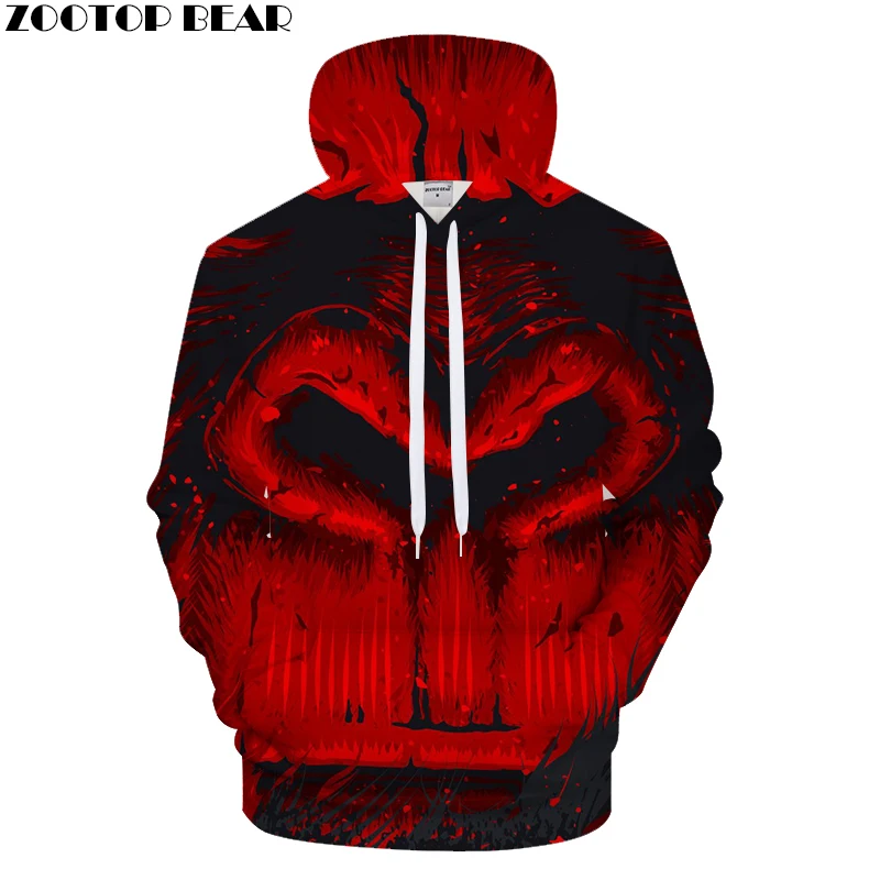 Красный 3dprint толстовки Для мужчин Повседневное Толстовка HoodedTracksuit Фирменный