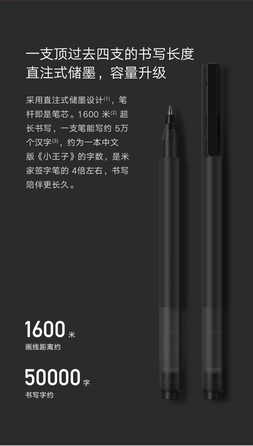 Новинка Xiao mi jia Sign Pen mi Pen 0,5 мм ручка для подписи гладкая швейцарская сменная ручка mi Kuni японские чернила 2 цвета черный и красный