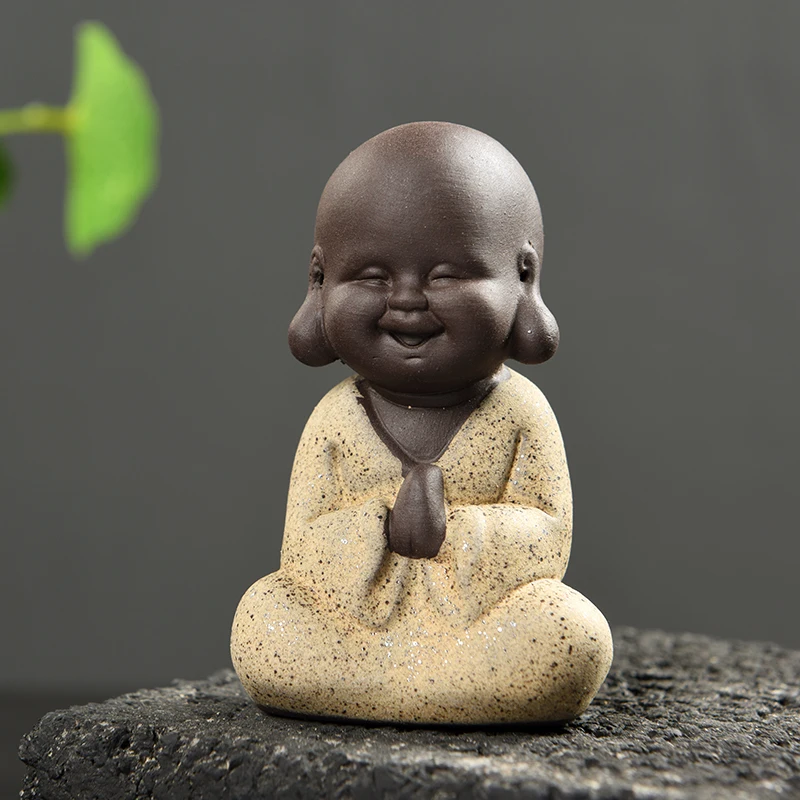 Кунг фу Малыш Маленький монах чай питомец для игры керамический домашний декор