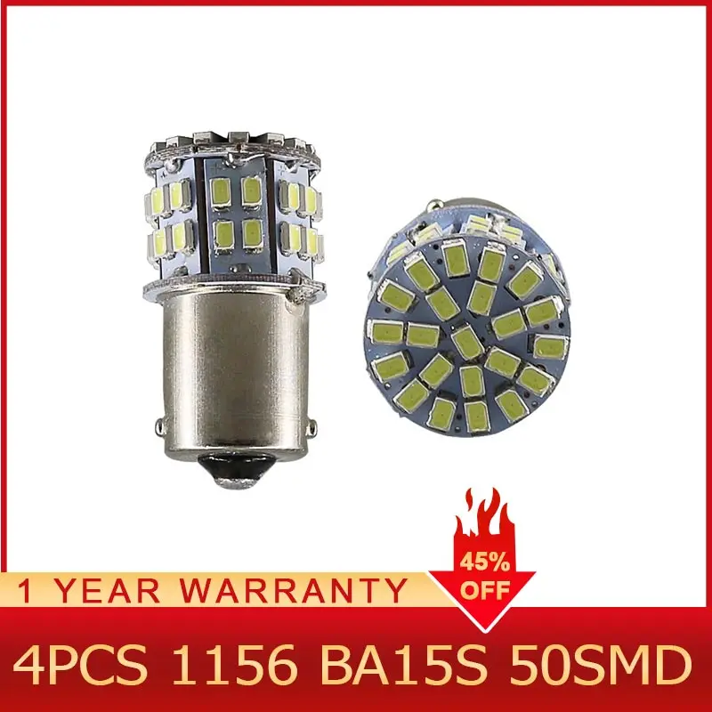 ROADOT 4 шт. 1156 BA15S 50 SMD белый luces led para Авто резервный задний светильник s сигнальные