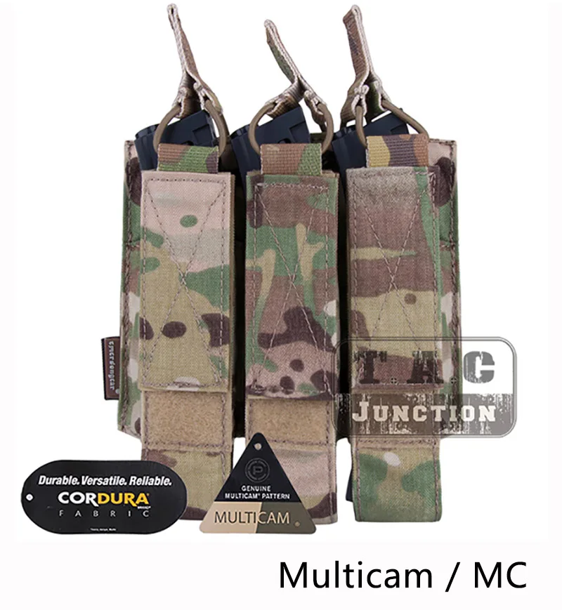 Emerson страйкбол Охота Тактический модульный MOLLE тройной Открытый Топ SMG Mag Чехол EmersonGear журнал Перевозчик для MP5/MP7/KRISS