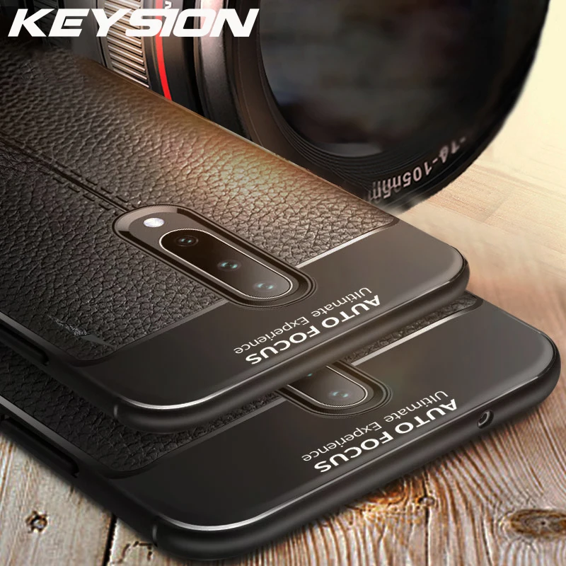 KEYSION чехол для телефона Oneplus 7 Pro кожаный с текстурой ТПУ мягкий защитный бампер