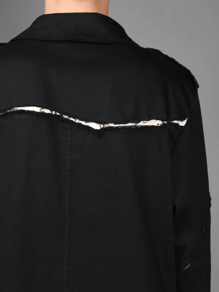 

Original new autumn edition male han edition long style windbreaker individuality trend hair stylist makes old windbreaker male