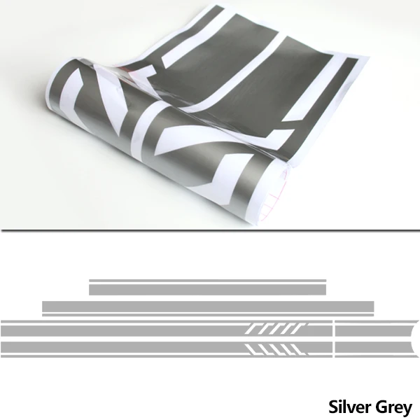 SilverGrey Автомобильный Стайлинг, боковая полоска, юбка, верхняя крыша, капот, Виниловая наклейка на автомобиль, наклейка для Mercedes Benz A Class W176 A45 AMG, аксессуары - Название цвета: SilverGrey