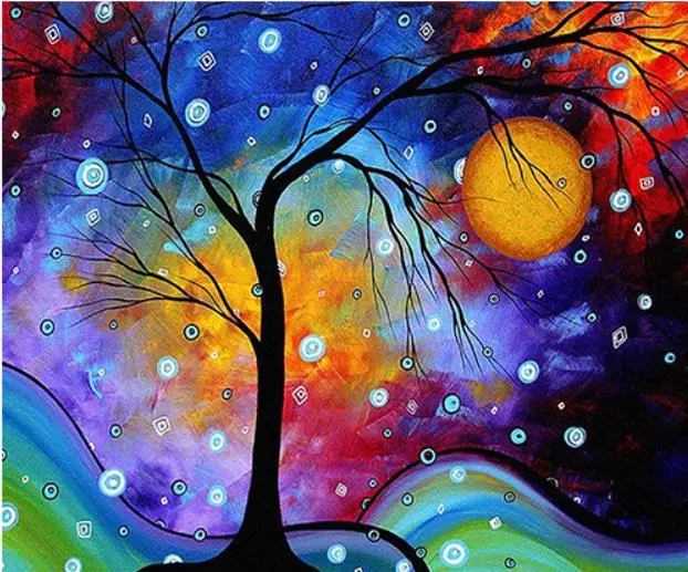

5D DIY Diamond Painting Color trees Full Scenery Rhinestone cross stitch kits handmade embroider Christmas love Gift