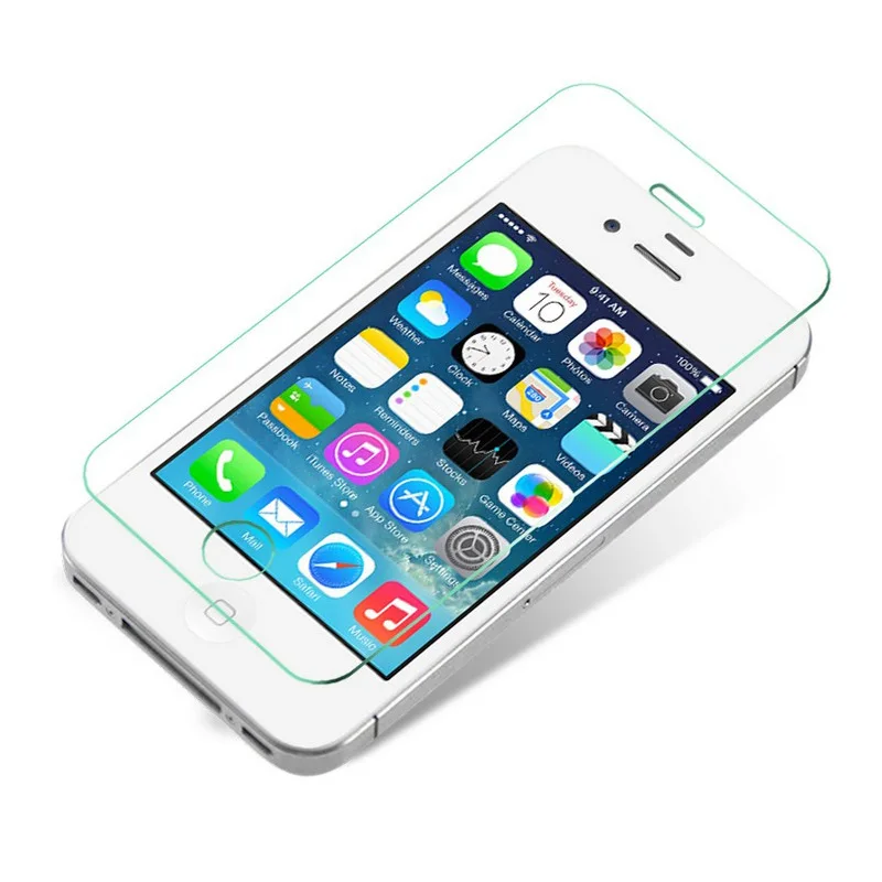 Защитное закаленное стекло для iPhone 4 4s премиум класса. Класс защиты 9Н толщина 0.3