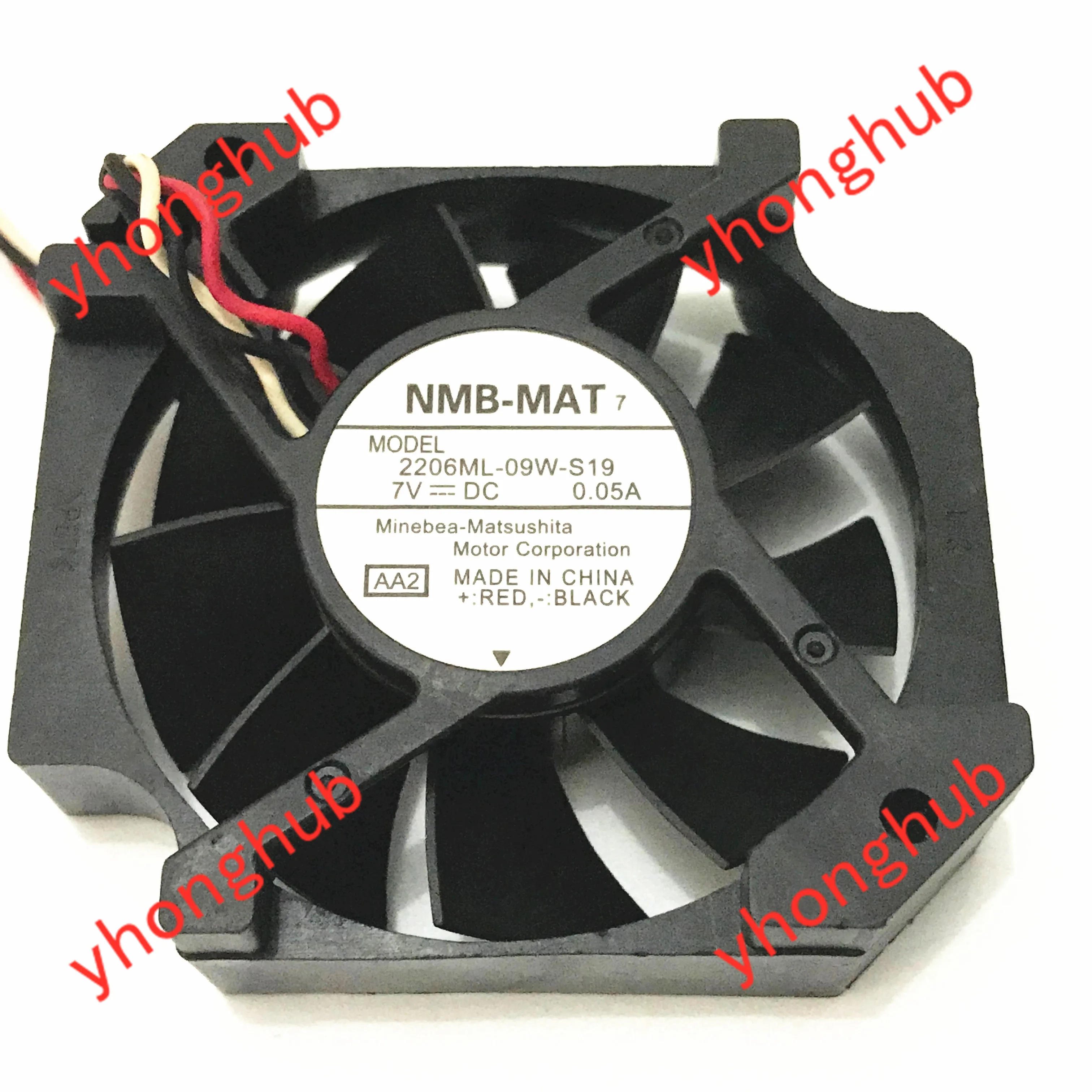 NMB MAT 2206ML 09W S19 AA2 Сервер охлаждающий вентилятор DC 7V 0.05A 57X52mm 3 жильный|fan dc|square fandc fan |