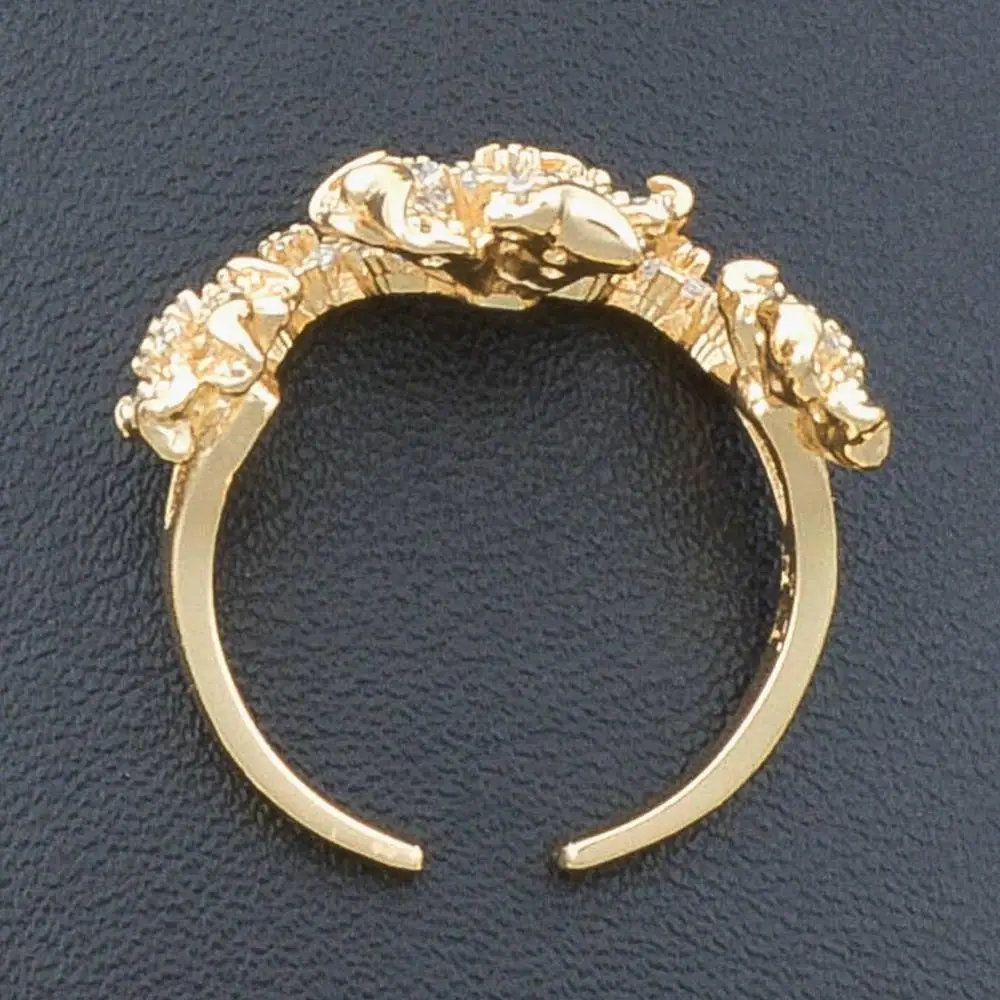 ModemAngel изящный Цветок фианит золотой цвет ожерелье браслет серьги кольцо для