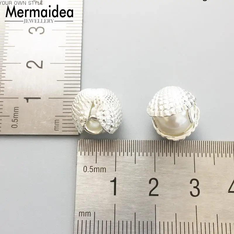 Mother of Pearl Shell Charm Beads For Women Fit Bracelets DIY Fashion silver plated Jewelry Making Best Mother's Day Gift | Украшения и
