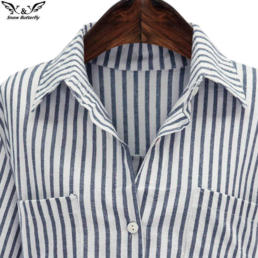 Осенне-зимнее женское платье-рубашка платье с длинным рукавом в полоску