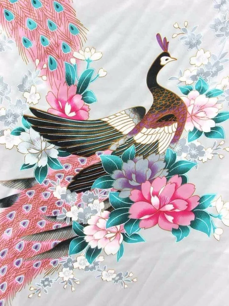 Темно зеленое модное женское кимоно с павлином платье юката халат одежда для сна