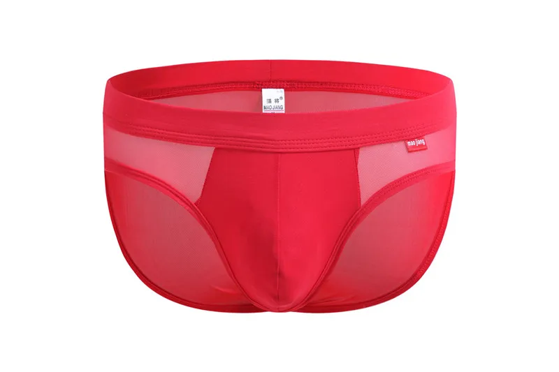 Мужские трусы брифы черные прозрачные дышащие с заниженной талией сексуальное