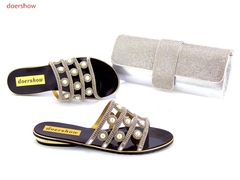

doershow New Arrial Italian Shoes And Bag Fashion African Woman Pumps Matching Bag Set For Party Free Shipping!HZO1-14