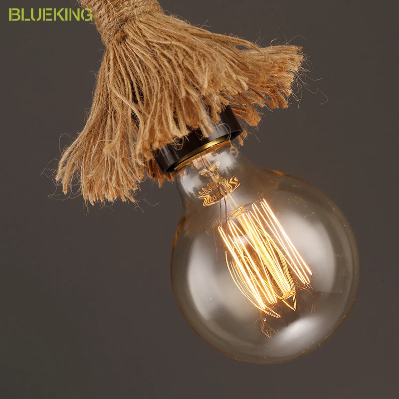 Blueking творческий DIY личности ар деко подвесной светильник halling Лофт пеньковый