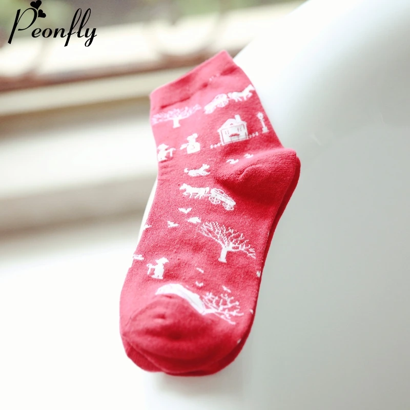 Личности мультфильм рисунок принт женские носки для девушек милые Термальность