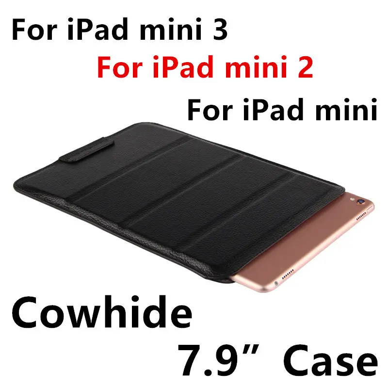 Чехол из воловьей кожи для iPad mini 3 2 1 защитный смарт чехол планшета натуральной PU