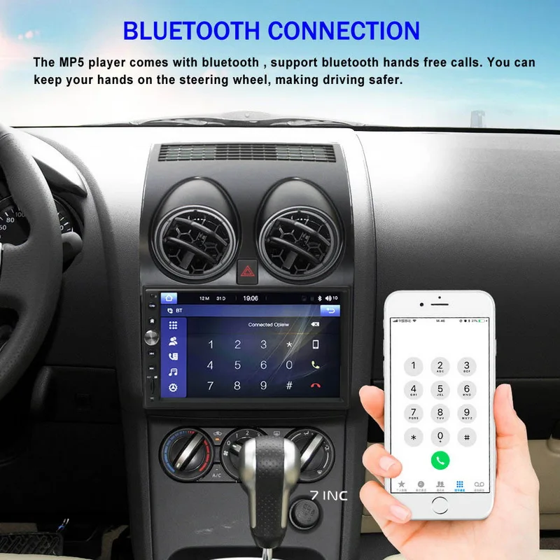 7 ''2 DIN Автомобильная Радио Камера заднего вида DVR Авторадио MP5 для Apple Carplay и Android Bluetooth Зеркало Ссылка gps Navi мультимедиа