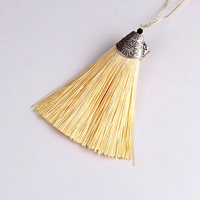 Beige Tassel Fringe 20 шт. металлические шапки кисточки бахрома Кулон DIY Материал полиэстер шнур вечерние кисточки отделка Шторы Декор кисточки ленты аксессуары - Цвет: Beige Tassel Fringe