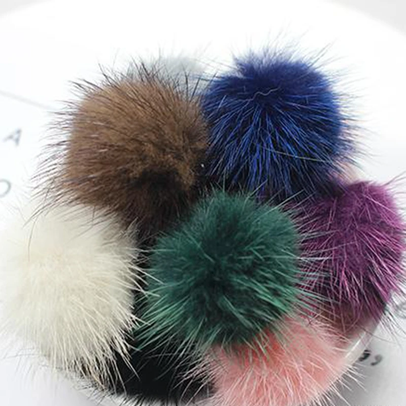 

10pcs DIY Pompon 4cm Mink Pompoms Fur balls for Sewing On knitted Hats keychain scarf shoes fur pom pom DIY Crafts Accessories