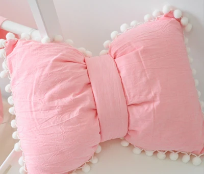 size 38X28CM Детская подушка для младенцев, моющаяся Подушка для кормления, подушка для детской кроватки, декор для детской комнаты, комфортная подушка с бантом для ухода за ребенком - Цвет: size 38X28CM