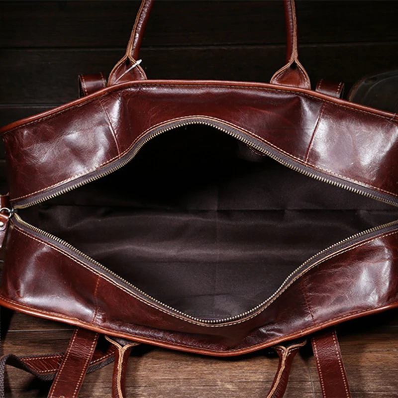 Мужская деловая сумка тоут через плечо вместительный портфель в стиле ретро из