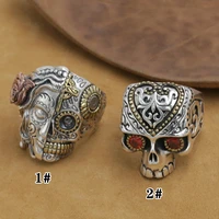 new handmade 925 silver skull ring man ring vintagesterling silver skull ring pure silver punk ring jewelry gift