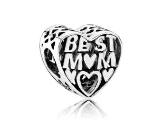 Винтажная звезда сова кошка дом Микки мультфильм Шарм бусины подходят Пандора браслеты и браслеты для женщин DIY Изготовление этнические ювелирные изделия - Цвет: Mom Heart