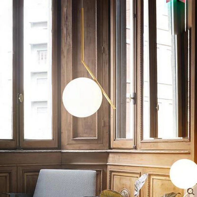 

Postmodern style restaurant chandelier Nordic minimalist lamp for living room bedroom clothing store glass ball lighting fixture