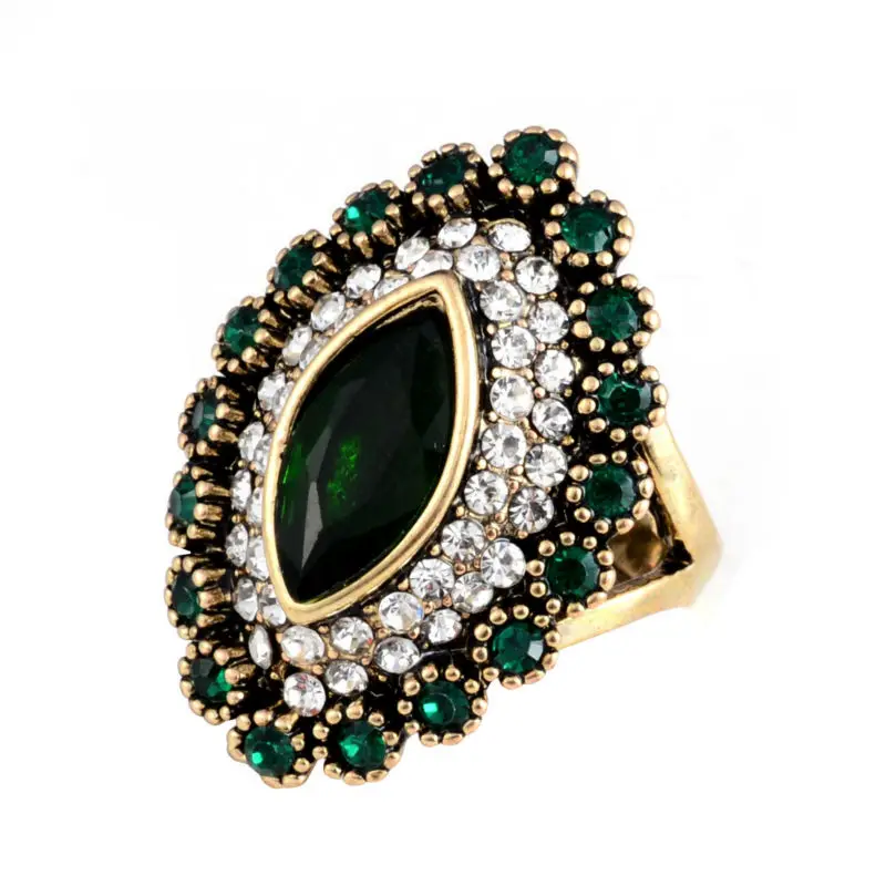 Турецкие винтажные свадебные украшения серьги и ожерелье для женщин зеленые