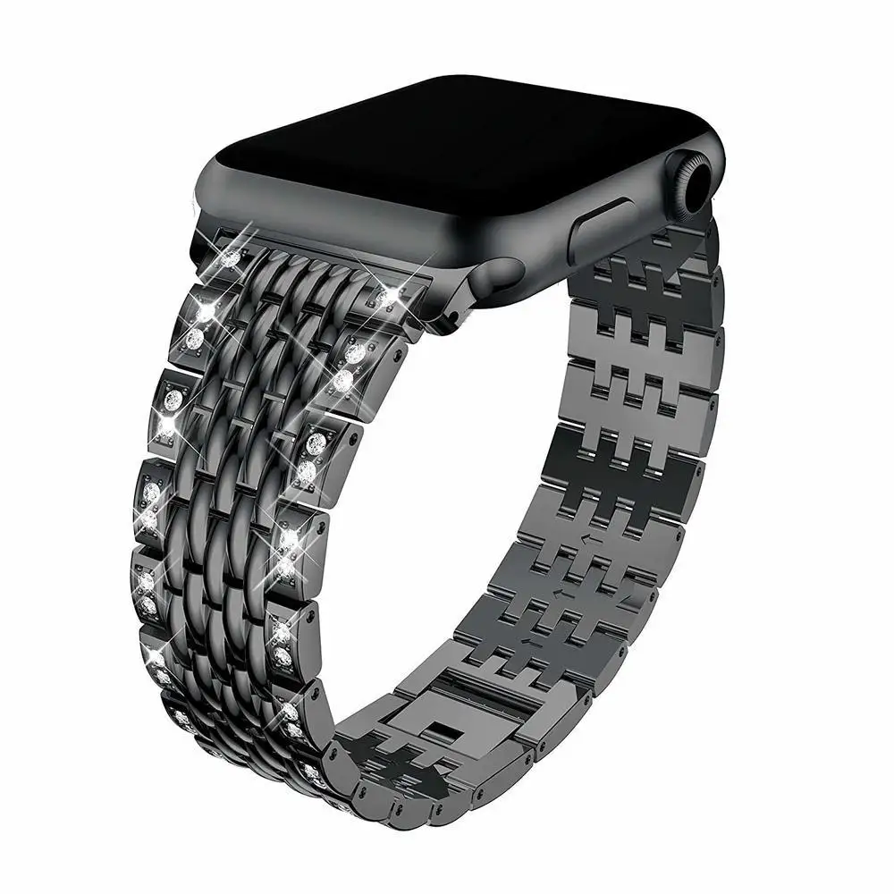 Браслет с бриллиантами JANSIN ремешок из нержавеющей стали для Apple Watch 40 мм 44 38 42