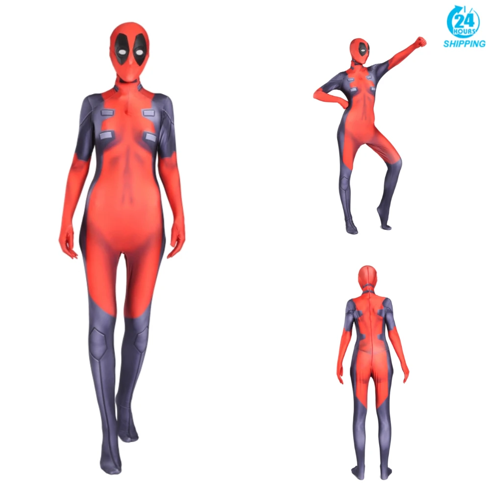 3D печать женская маска для косплея Дэдпул зентай Уэйд Уинстон Уилсон костюм