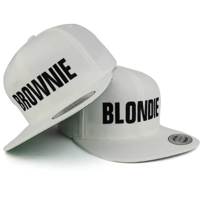 

BROWNIE & BLONDIE Brand Women Snapback Hats Embroidery Flat Edge Baseball Cap Hip Hop Style BROWNIE BLONDIE Girlfriends Gorras