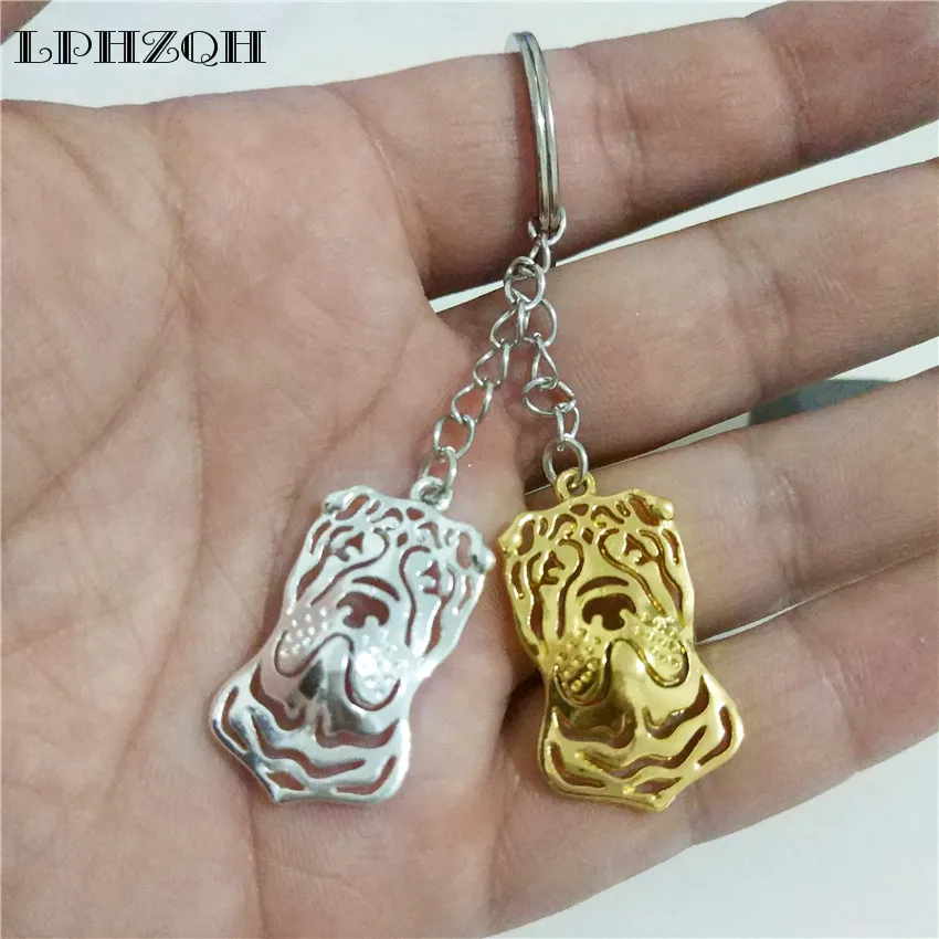 LPHZQH Fashion Trendy Cute Dog Jewelry Car Key Chain Chinese Shar Pei Bag Charm Pendant Accessories Gift Keyring Popular | Украшения и