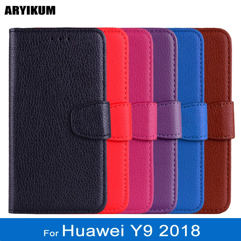 Чехол для huawei Y9 2018 чехол роскошный футляр в виде книжки из искусственной кожи