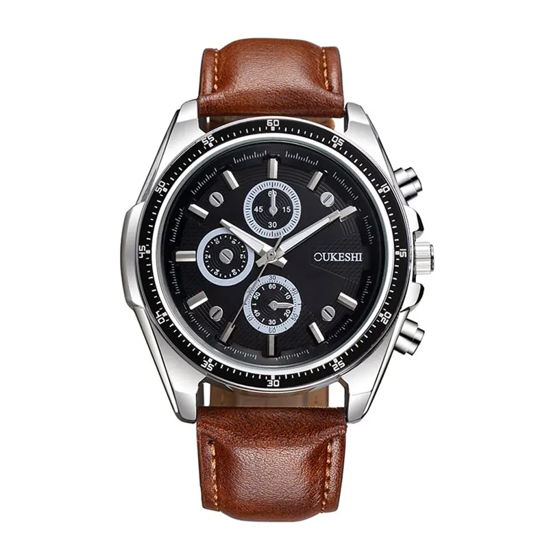 Reloj Hombre циферблат Для мужчин смотреть ремень Водонепроницаемый кварцевые часы