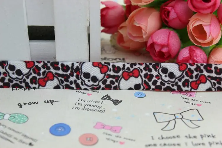 5/8 дюймов бесплатная доставка складная эластичная лента с принтом черепа монстра