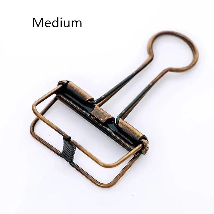 medium bronze 5 шт./партия кавайный конфетный цвет металлическая скепочница фото билета скрепка для бумаг зажимы карты Закладка офисные школьные канцелярские принадлежности - Цвет: medium bronze