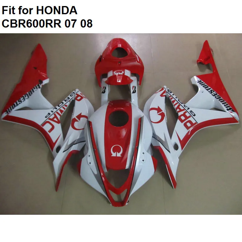 Горячая Распродажа Обтекатели для Honda CBR 600 RR 2007 2008 белый, красный, обтекатели комплект CBR600RR 07 08 5I03