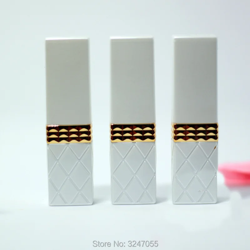 

30cps/lot 50pcs/lot 12.1mm Plastic Square Empty Lipstick Tube, DIY White Elegant Lip Balm Bottle,Professional Beauty Makeup Tool