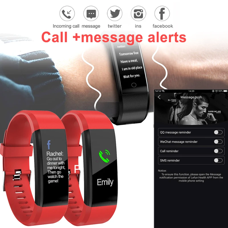 Спортивный смарт браслет с Bluetooth пульсометр артериальное давление фитнес трекер