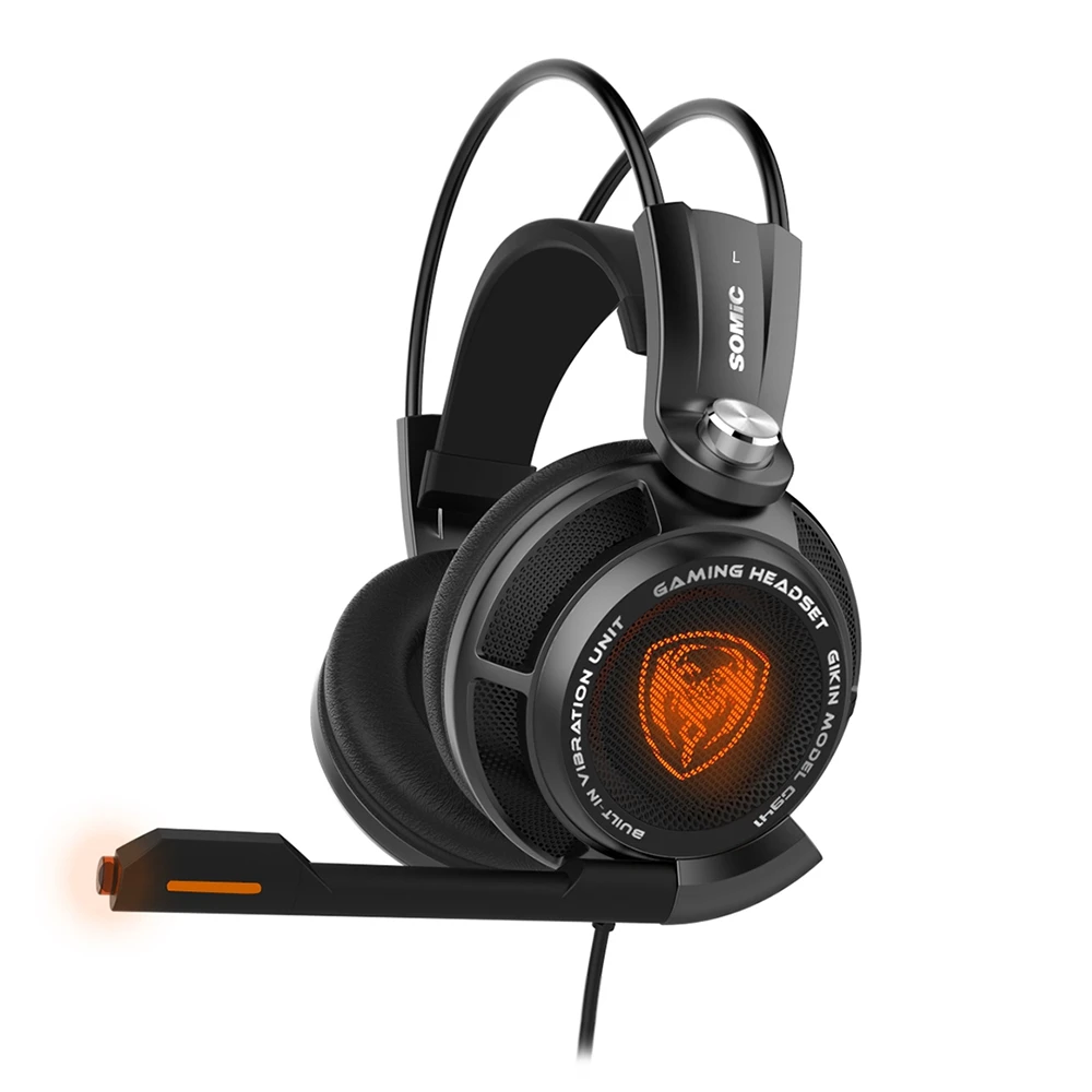 Original Somic G941 7.1 Virtual Surround Sound USB Gaming Headset Vibrating Glow Led Headband Headphone with Mic Voice Control|headphones