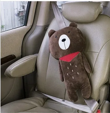 Little bear Мультяшный ремень для сиденья с подушкой детское автомобильное сиденье ремень рукав Удобная плюшевая подушка Автоматическая ремень безопасности рукав маленькая кукла животного - Название цвета: Little bear