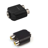 10pcs 1 female to 2 female rca av audio y splitter adapter plug converter 3 5mm