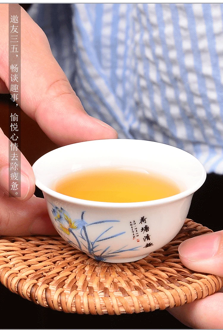 Китайский чайный сервиз Gaiwan голубой и белый фарфор Чайный набор кунг-фу Супница керамическая чашка для чая здоровье чайный горшок чайная чашка мастер чашки